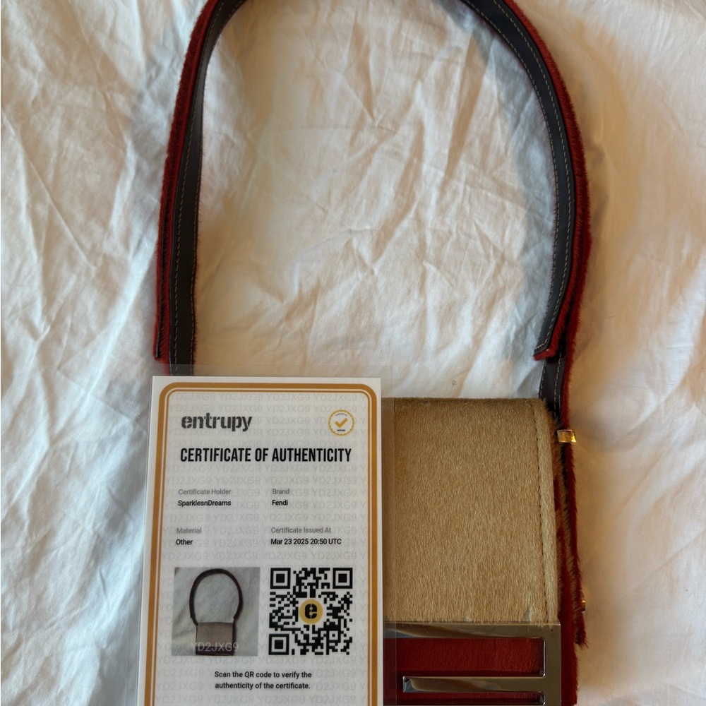 FENFI Red and Tan Handbag